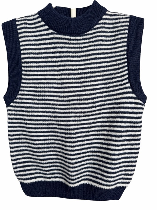 Balzac Paris Sweaters - A1-22 Balzac Paris Sweater Vest Size M PULL BLASON RAYURES BLEU ET BLANC
